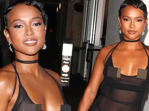 Mỹ nhân gốc Việt thành tâm điểm với váy xuyên thấu