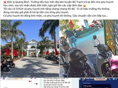 Thu sai nhiều khoản, trường mời phụ huynh lên để trả lại tiền