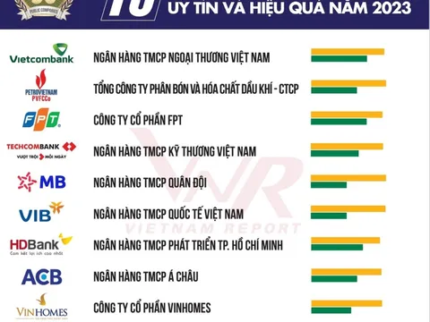 6 ngân hàng lọt TOP10 các công ty đại chúng uy tín và hiệu quả năm 2023
