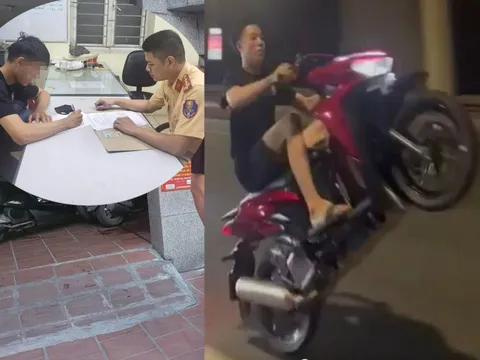Tạm giữ nhóm thanh niên quay clip ‘bốc đầu’ xe máy khoe trên mạng xã hội