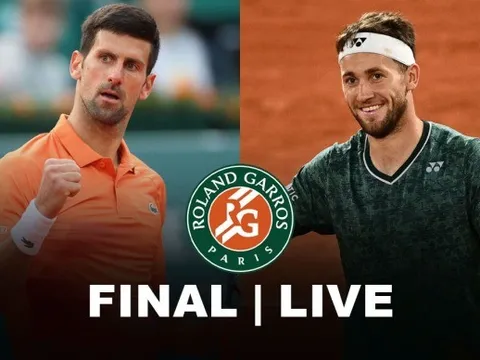 Xem trực tiếp chung kết Roland Garros 2023 Novak Djokovic vs Casper Ruud trên kênh nào, ở đâu?