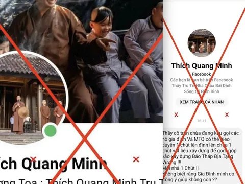 Thượng toạ Thích Minh Quang bị giả mạo Facebook, kêu gọi tiền bạc xây bảo tháp