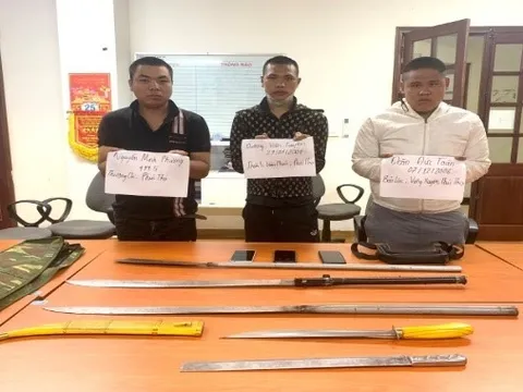 Bắt nhóm đối tượng kéo lê hung khí, gây náo loạn khu vực Thành cổ Sơn Tây