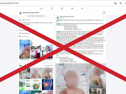 Giả mạo Bệnh viện Đa khoa Thủ Đức kêu gọi 2 tỉ đồng cho bệnh nhi bị tai nạn