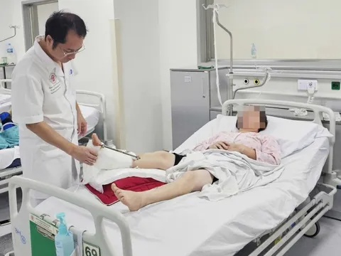 Đứt lìa cẳng chân do máy cắt cỏ